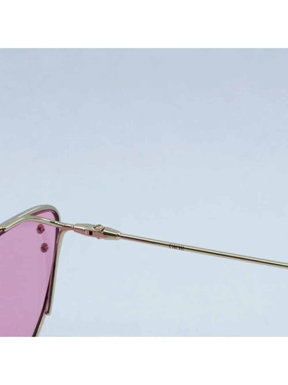 Dior MISSDIOR B1U B0N0 Sunglasses Gold Cat Eye Frame, Pink Lenses